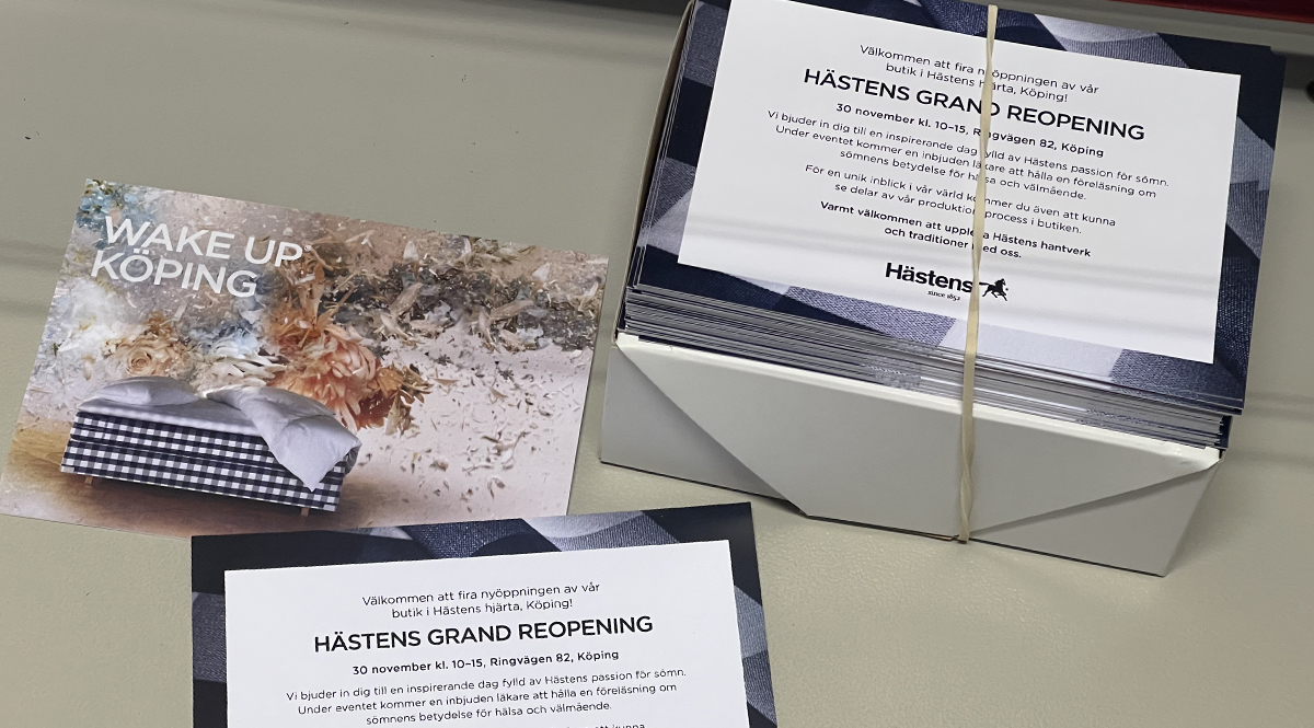 Inbjudningskort Hästens-butiken